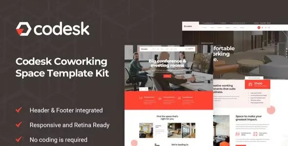 Codesk – Coworking Space Elementor Template Kit