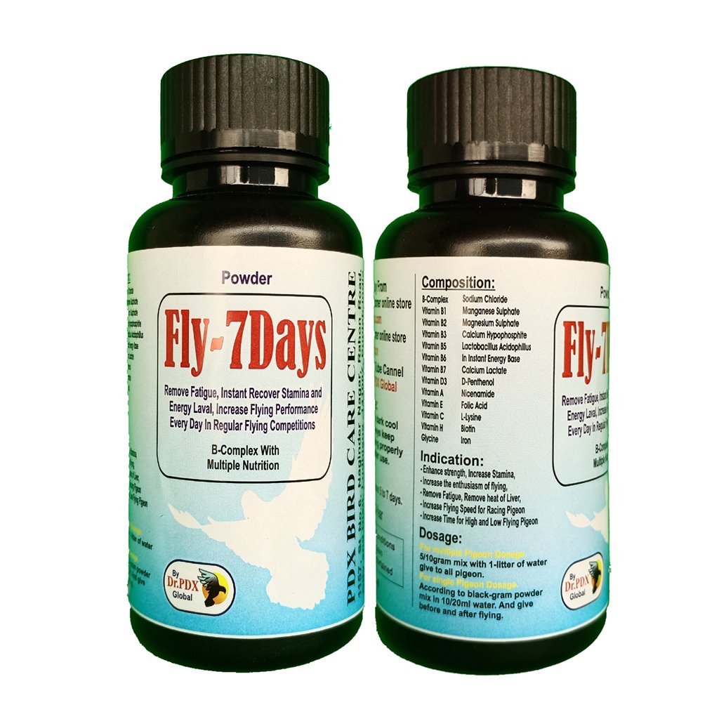 Pigeon Fly 7 Days Herbal Ingredians with Electrolytes and Vitamins 6 Fly 7 Days