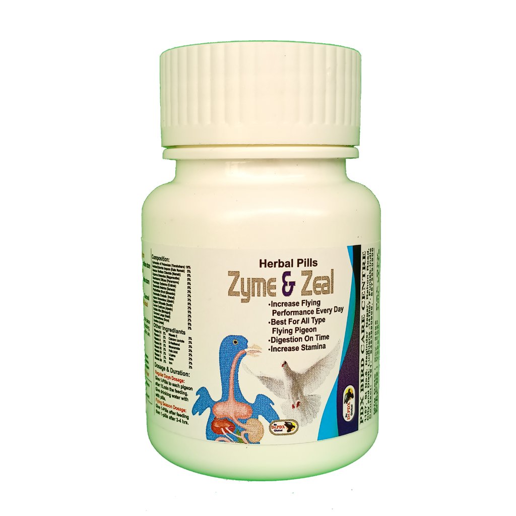Pigeon Digestion And Flying Herbal Pillsb - Zyme & Zeal 2 Zyme Zeal Front