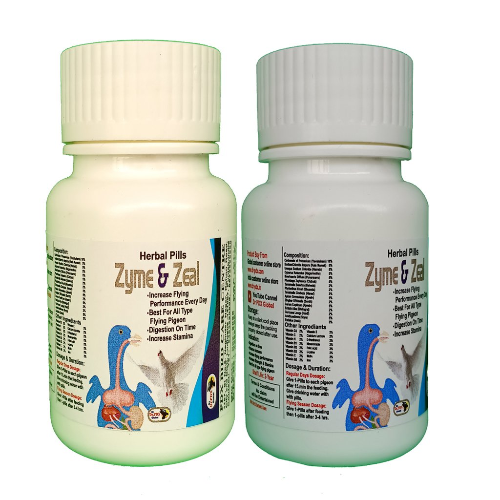 Pigeon Digestion And Flying Herbal Pillsb - Zyme & Zeal 8 Zyme Zeal