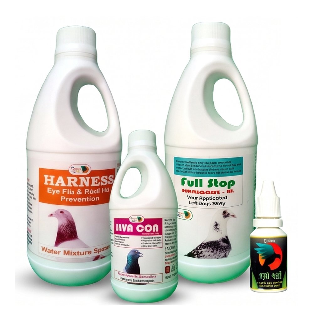 Pigeon Spray, Cage Spray, Eye-drops and Infacon Liquid 2 Viral Medicine Pack