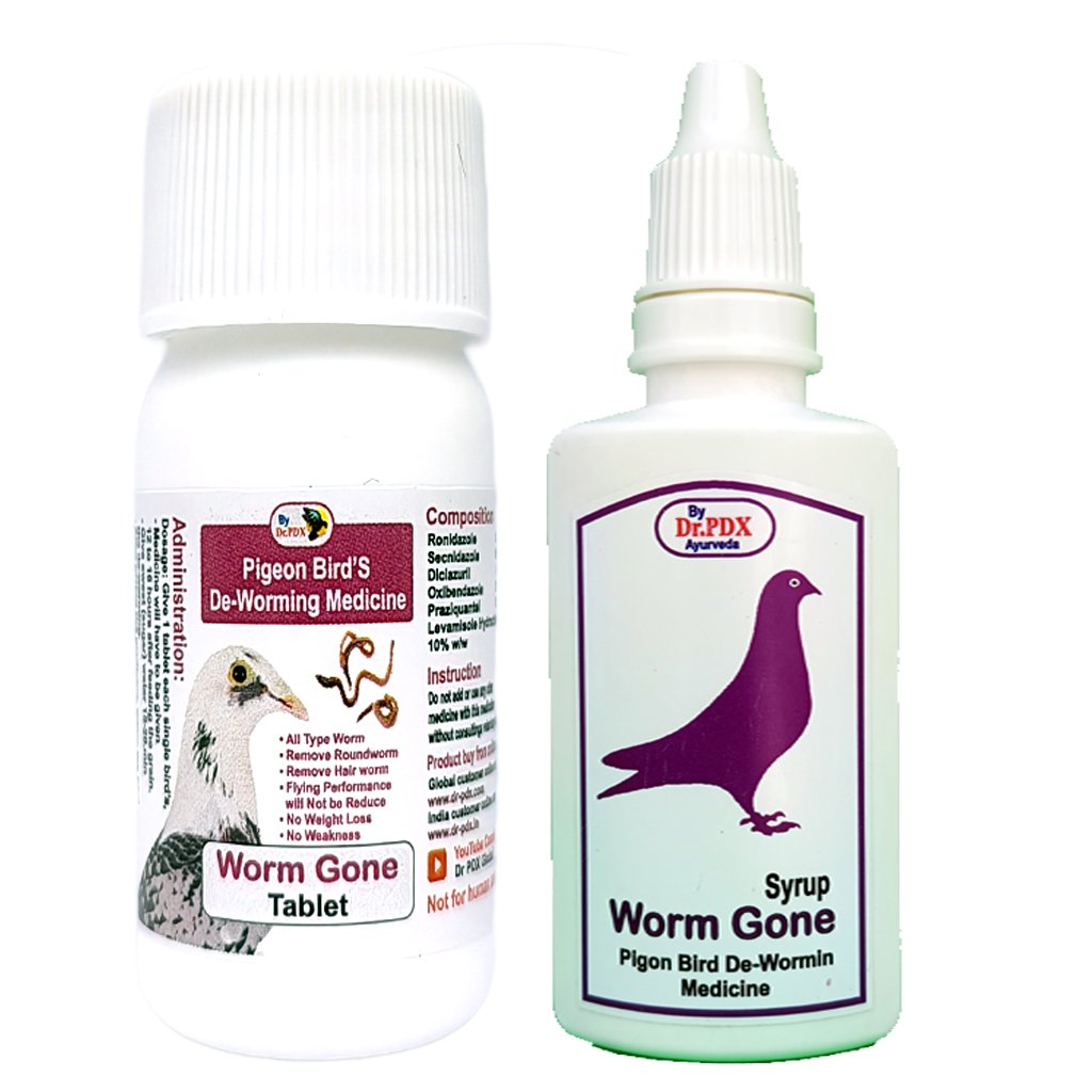 Pigeons Dewormng - Worm Gone Syrup or Tablet (Copy) 2 Worm Gone Syrup Tab