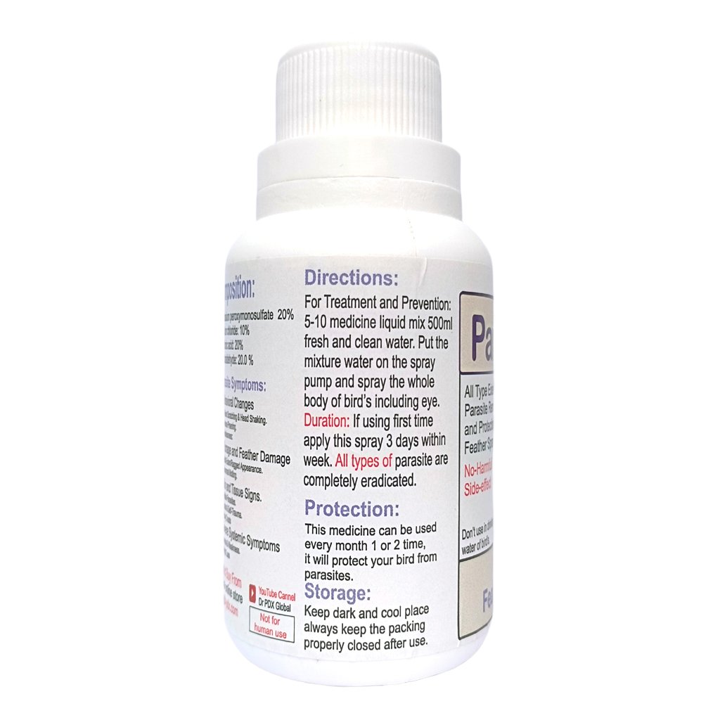 Falcon Parasite Medicine, Paraout Feather Spray 6 Para Out B