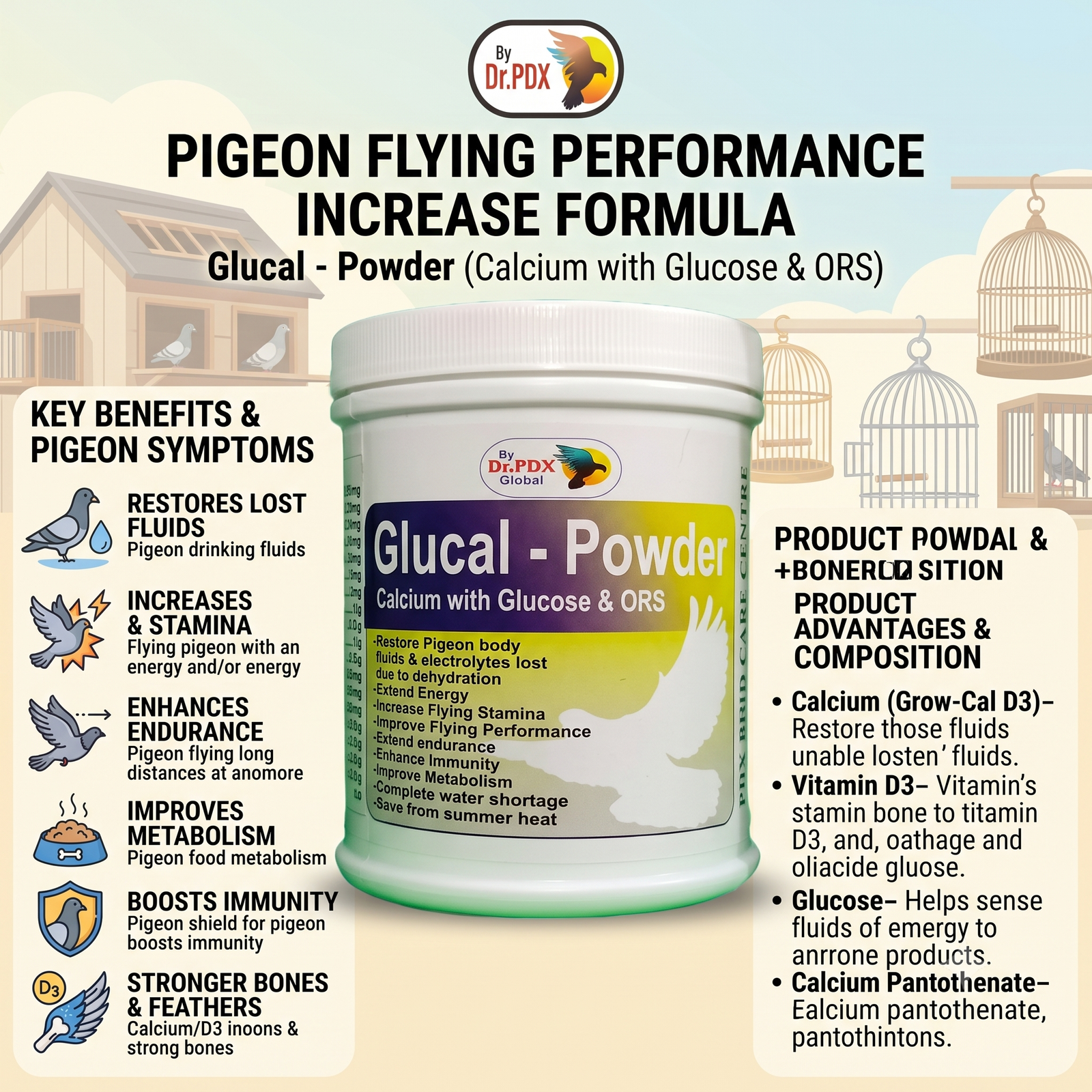 Pigeon Flying Glucal Powder Eng