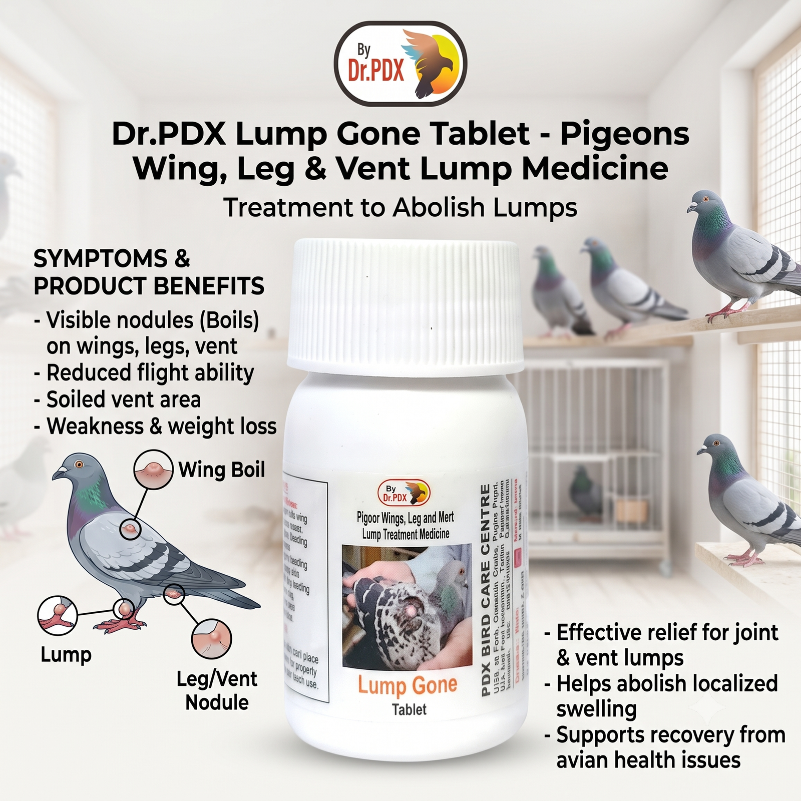 Pigeons Wing, Leg, Vent Lum Medicne Lump Gone Tablet 2 Pigeon Medicine Lump Gone Size 1024 Eng