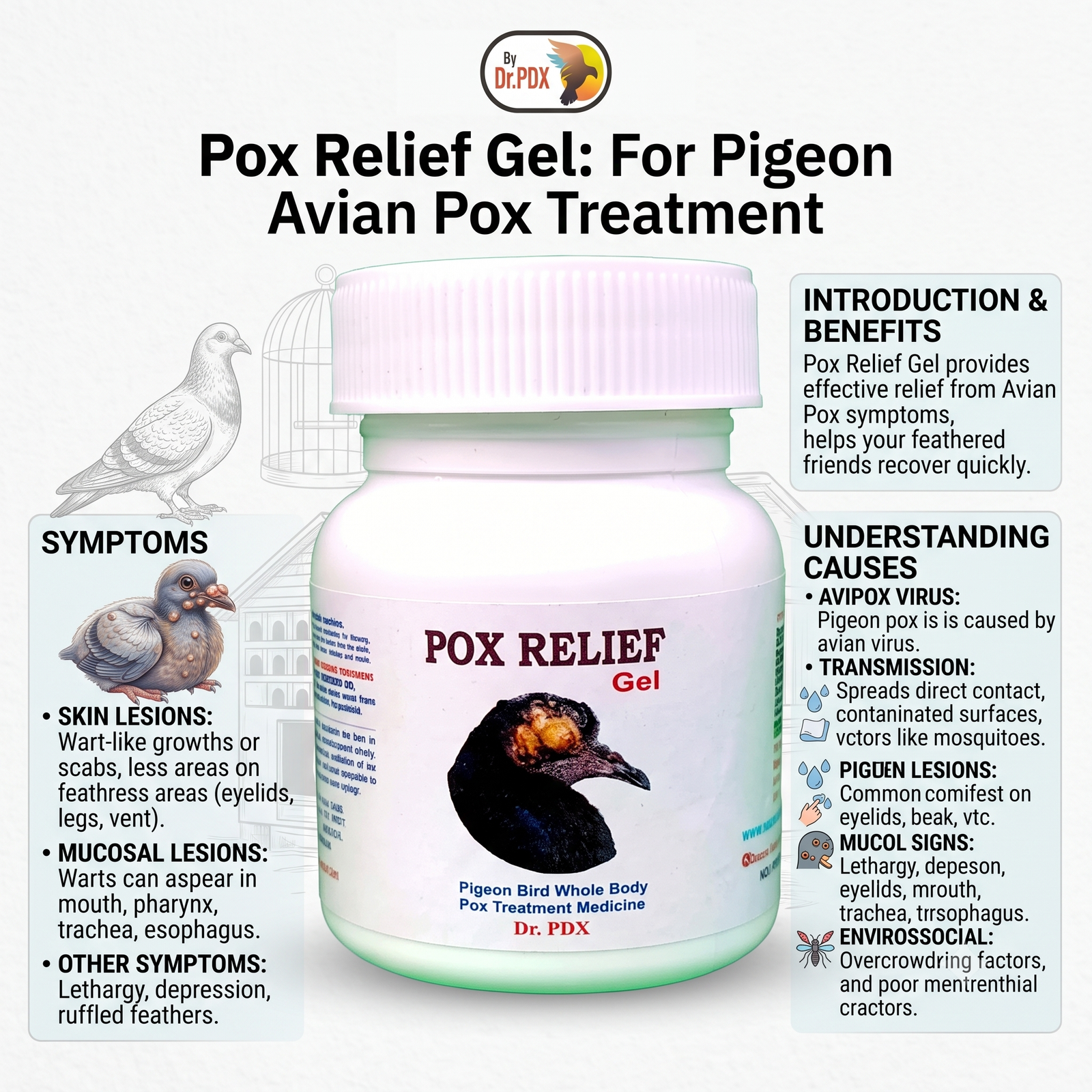 Baby Pigeons Pox - Pox Relief Gel 2 Pigeon Medicine Pox Relief Gel Size 1024 Eng